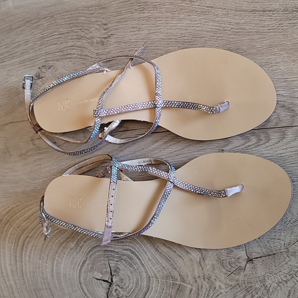 INC Rhinestone Sandals 8.5